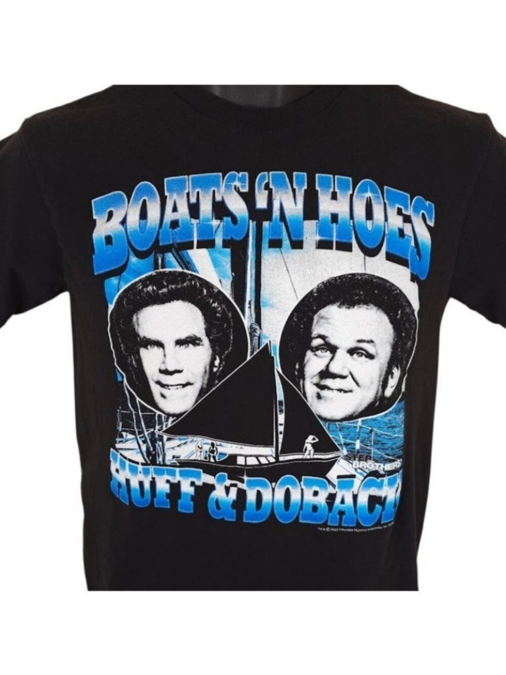 Step Brothers T Shirt Mens Size Small Black Boats N Hoes Huff And Doback